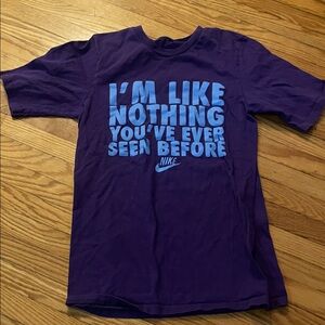 Nike purple Tee with Bold blue Text